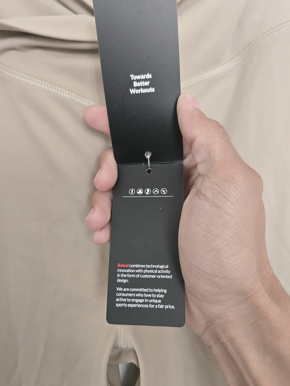 Baleaf Flare Leggings in Light Taupe Beige - Picture 4 of 8